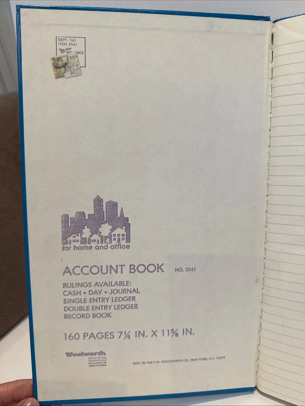 Woolworth VTG Double Entry Ledger account ledger Collectable.